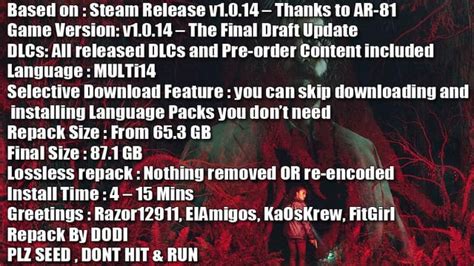 r crackeatch|Alan Wake 2 (v1.0.14 – The Final Draft Update + All DLCs.